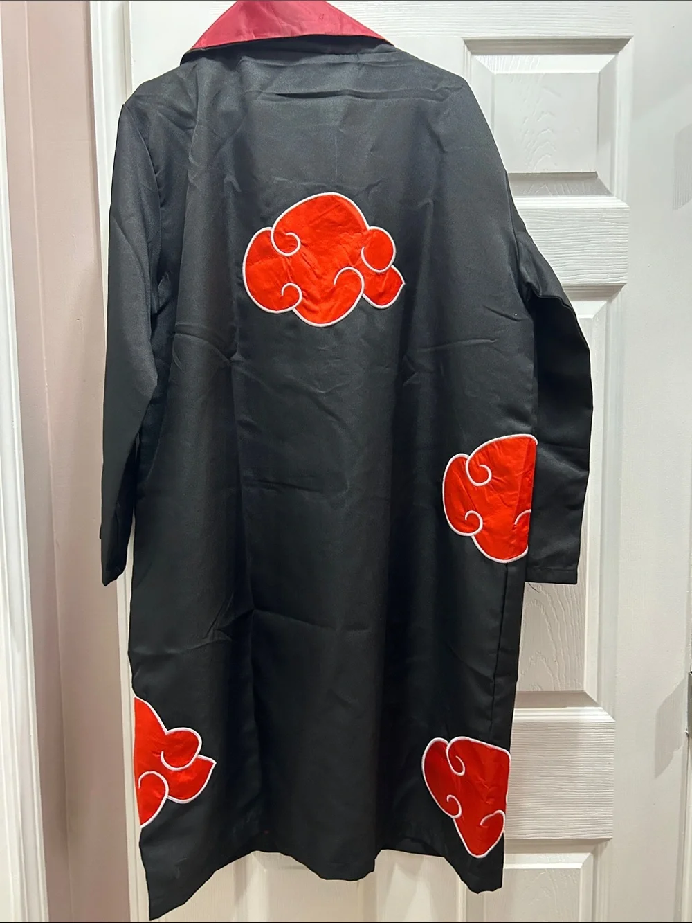 Kids Black and Red Akatsuki-Style Hooded Cape